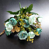 Buchet flori artificiale ranunculus cu flori uscate – 28cm, aspect natural